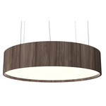 Cylindrical LED Pendant - American Walnut / White Acrylic