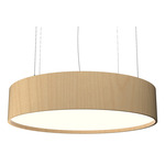 Cylindrical LED Pendant - Maple / White Acrylic