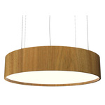 Cylindrical LED Pendant - Louro Freijo / White Acrylic