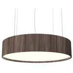Cylindrical LED Pendant - American Walnut / White Acrylic