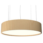 Cylindrical LED Pendant - Maple / White Acrylic