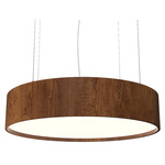 Cylindrical LED Pendant - Imbuia / White Acrylic