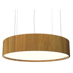 Cylindrical LED Pendant - Louro Freijo / White Acrylic