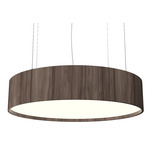 Cylindrical LED Pendant - American Walnut / White Acrylic