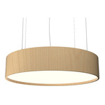 Cylindrical LED Pendant - Maple / White Acrylic