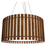 Slatted Ripada Pendant - Imbuia / White Acrylic