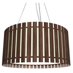 Slatted Ripada Pendant - American Walnut / White Acrylic