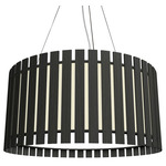 Slatted Ripada Pendant - Charcoal / White Acrylic