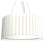 Slatted Ripada Pendant - Organic White / White Acrylic