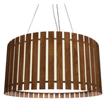 Slatted Ripada Pendant - Imbuia / White Acrylic