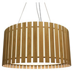 Slatted Ripada Pendant - Louro Freijo / White Acrylic