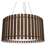 Slatted Ripada Pendant - American Walnut / White Acrylic