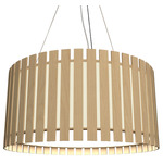 Slatted Ripada Pendant - Maple / White Acrylic