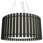 Slatted Ripada Pendant - Charcoal / White Acrylic