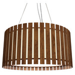 Slatted Ripada Pendant - Imbuia / White Acrylic