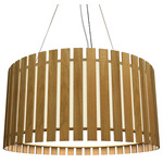 Slatted Ripada Pendant - Louro Freijo / White Acrylic