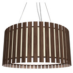 Slatted Ripada Pendant - American Walnut / White Acrylic