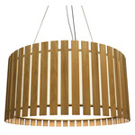 Slatted Ripada Pendant - Louro Freijo / White Acrylic