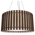 Slatted Ripada Pendant - American Walnut / White Acrylic