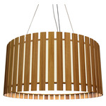 Slatted Ripada Pendant - Teak / White Acrylic