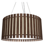 Slatted Ripada Pendant - American Walnut / White Acrylic