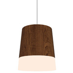 Conical Dual Pendant - Imbuia / White Acrylic