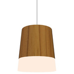 Conical Dual Pendant - Teak / White Acrylic