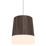 Conical Dual Pendant - American Walnut / White Acrylic