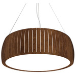 Barrel Drum Pendant - Imbuia / White Acrylic