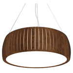 Barrel Drum Pendant - Imbuia / White Acrylic
