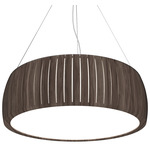 Barrel Drum Pendant - American Walnut / White Acrylic