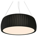 Barrel Drum Pendant - Charcoal / White Acrylic