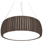 Barrel Drum Pendant - American Walnut / White Acrylic