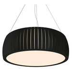 Barrel Drum Pendant - Charcoal / White Acrylic