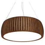 Barrel Drum Pendant - Imbuia / White Acrylic