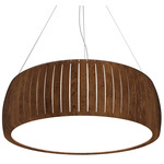 Barrel Drum Pendant - Imbuia / White Acrylic