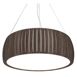 Barrel Drum Pendant - American Walnut / White Acrylic