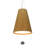 Conical Small Pendant with Crystal - Louro Freijo / White Acrylic