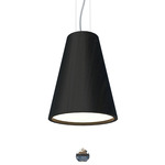 Conical Small Pendant with Crystal - Charcoal / White Acrylic