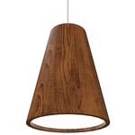Conical Pendant - Imbuia / White Acrylic