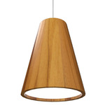 Conical Pendant - Teak / White Acrylic