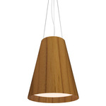 Conical Pendant - Teak / White Acrylic