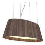 Oval Conical Pendant - American Walnut / White Acrylic