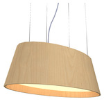 Oval Conical Pendant - Maple / White Acrylic