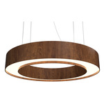 Cylindrical Ring Pendant - Imbuia / White Acrylic