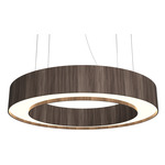 Cylindrical Ring Pendant - American Walnut / White Acrylic