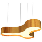 Trefoil Organic Pendant - Teak / White Acrylic