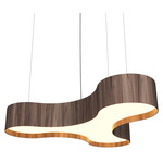 Trefoil Organic Pendant - American Walnut / White Acrylic