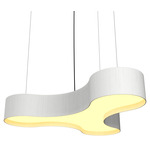 Trefoil Organic Pendant - Organic White / White Acrylic