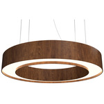Cylindrical Ring Pendant - Imbuia / White Acrylic